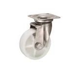 Bánh xe xoay Inox Ukai PNUAJA-130, tải trọng 122.4Kg, Không phanh, Vành Nylon, lốp xe Cao su Urethane
