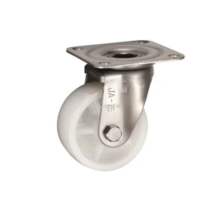 Bánh xe xoay Inox Ukai PNUAJA-75, tải trọng 71.4Kg, Không phanh, Vành Nylon, lốp xe Cao su Urethane