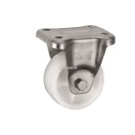 Bánh xe cố định Inox Ukai PNUAKA-75, tải trọng 71.4Kg, Không phanh, Vành Nylon, lốp xe Cao su Urethane