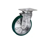 Bánh xe xoay có phanh Ukai SJB-200, tải trọng 255Kg, Có phanh, Vành Thép, lốp xe Cao su - Ảnh 3