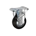 Bánh xe cố định có phanh Ukai CRKBZ-100, tải trọng 132.6Kg, Có phanh, Vành Thép, lốp xe Cao su chịu nhiệt