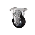 Bánh xe cố định có phanh Ukai CRKBZ-100, tải trọng 132.6Kg, Có phanh, Vành Thép, lốp xe Cao su chịu nhiệt - Ảnh 3