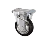 Bánh xe cố định có phanh Ukai SRKBZ-130, tải trọng 142.8Kg, Có phanh, Vành Thép, lốp xe Cao su đỏ - Ảnh 3