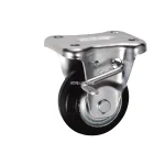 Bánh xe cố định có phanh Ukai SRKBZ-75, tải trọng 61.2Kg, Có phanh, Vành Thép, lốp xe Cao su đỏ