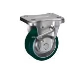 Bánh xe cố định có phanh Ukai SRKBZ-75, tải trọng 61.2Kg, Có phanh, Vành Thép, lốp xe Cao su đỏ - Ảnh 4