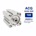 Xi lanh nhỏ gọn Airtac ACQ100x100, hành trình 100mm, đường kính trục 100mm, không có từ tính