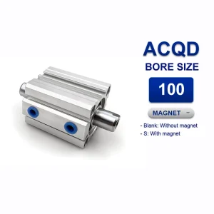 Xi lanh nhỏ gọn Airtac ACQD100x70S, hành trình 70mm, đường kính trục 100mm, có từ tính