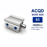 Xi lanh nhỏ gọn Airtac ACQD63x100, hành trình 100mm, đường kính trục 63mm, không có từ tính