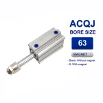 Xi lanh nhỏ gọn Airtac ACQJ63x60-10S, hành trình 60mm, đường kính trục 63mm, có từ tính