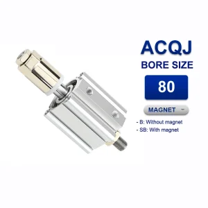 Xi lanh nhỏ gọn Airtac ACQJ80x130-75B, hành trình 130mm, đường kính trục 80mm, không có từ tính