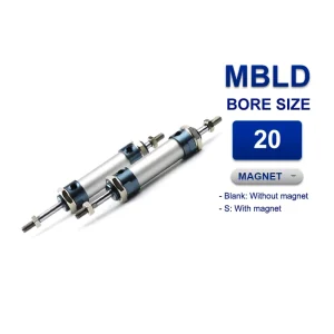 Xi lanh khí nén mini Airtac MBLD20x400S, hành trình 400mm, bore size 20mm, có từ tính