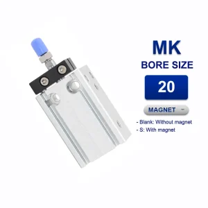 Xi lanh Airtac MK20x40, hành trình 40mm, đường kính trục 20mm, không có từ tính