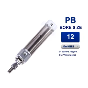 Xi lanh khí nén mini Airtac PB12x20SUG, hành trình 20mm, đường kính trục 12mm, có từ tính