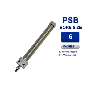 Xi lanh khí nén mini Airtac PSB6x60SRG, hành trình 60mm, đường kính trục 6mm, có từ tính