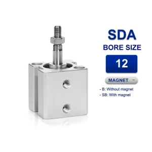Xi lanh nhỏ gọn Airtac SDA12x40SB, hành trình 40mm, đường kính trục 12mm, có từ tính