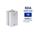 Xi lanh nhỏ gọn Airtac SDA16x35S, hành trình 35mm, đường kính trục 16mm, có từ tính