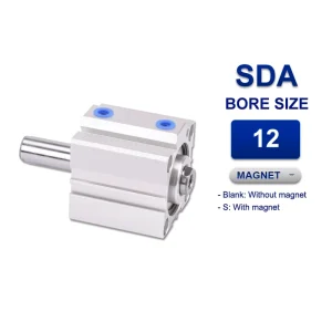 Xi lanh nhỏ gọn Airtac SDAD12x45B, hành trình 45mm, đường kính trục 12mm, không có từ tính