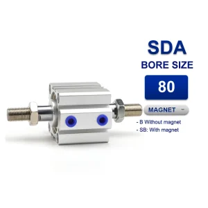 Xi lanh nhỏ gọn Airtac SDAD80x100SB, hành trình 100mm, đường kính trục 80mm, có từ tính
