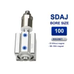 Xi lanh nhỏ gọn Airtac SDAJ100x105-100S, hành trình 105mm, đường kính trục 100mm, có từ tính