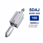 Xi lanh nhỏ gọn Airtac SDAJ100x85-100SB, hành trình 85mm, đường kính trục 100mm, có từ tính