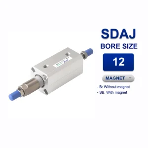 Xi lanh nhỏ gọn Airtac SDAJ12x15-75B, hành trình 15mm, đường kính trục 12mm, không có từ tính