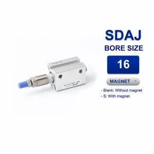 Xi lanh nhỏ gọn Airtac SDAJ16x5-75S, hành trình 5mm, đường kính trục 16mm, có từ tính