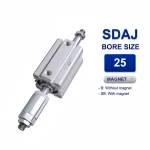 Xi lanh nhỏ gọn Airtac SDAJ25x120-100SB, hành trình 120mm, đường kính trục 25mm, có từ tính