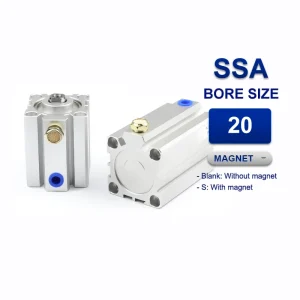 Xi lanh nhỏ gọn Airtac SSA12x25, hành trình 25mm, đường kính trục 12mm, không có từ tính