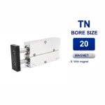 Xi lanh hai trục Airtac TN20x120S, hành trình 120mm, đường kính trục 20mm, có từ tính