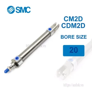 Xi lanh khí nén SMC CDM2D20-225Z, hành trình 225mm, đường kính trục 20mm
