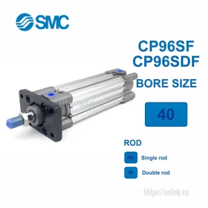 Xi lanh khí nén SMC CP96SDF40-700C, hành trình 700mm, đường kính trục 40mm