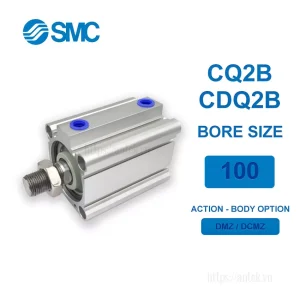 Xi lanh khí nén SMC CQ2B100-75DMZ, hành trình 75mm, đường kính trục 100mm