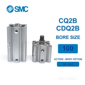 Xi lanh khí nén SMC CQ2B100-5DZ, hành trình 5mm, đường kính trục 100mm