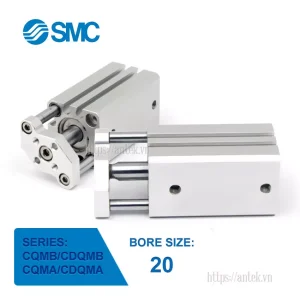 Xi lanh khí nén SMC CDQMB20-35, hành trình 35mm, đường kính trục 20mm