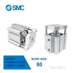 Xi lanh khí nén SMC CDQMA80-10, hành trình 10mm, đường kính trục 80mm