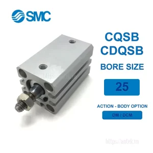 Xi lanh khí nén SMC CDQSB25-5DCM, hành trình 5mm, đường kính trục 25mm
