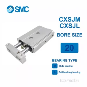 Xi lanh khí nén SMC CXSJM20-100, hành trình 100mm, đường kính trục 20mm