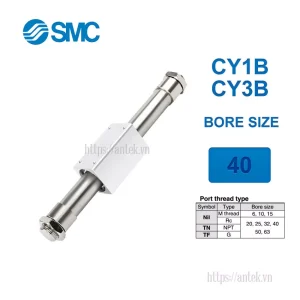 Xi lanh khí nén SMC CY1B40-100, hành trình 100mm, đường kính trục 40mm