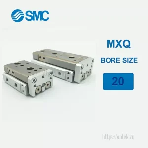 Xi lanh khí nén SMC MXQ20-125, hành trình 125mm, đường kính trục 20mm