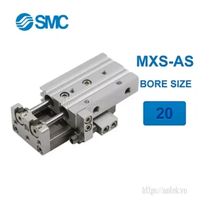 Xi lanh khí nén SMC MXS20-100AS, hành trình 100mm, đường kính trục 20mm