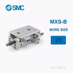 Xi lanh khí nén SMC MXS25-20B, hành trình 20mm, đường kính trục 25mm