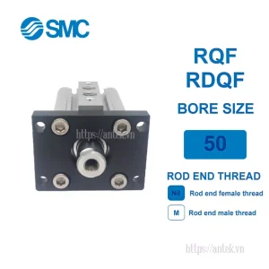 Xi lanh khí nén SMC RDQF50-75, hành trình 75mm, đường kính trục 50mm