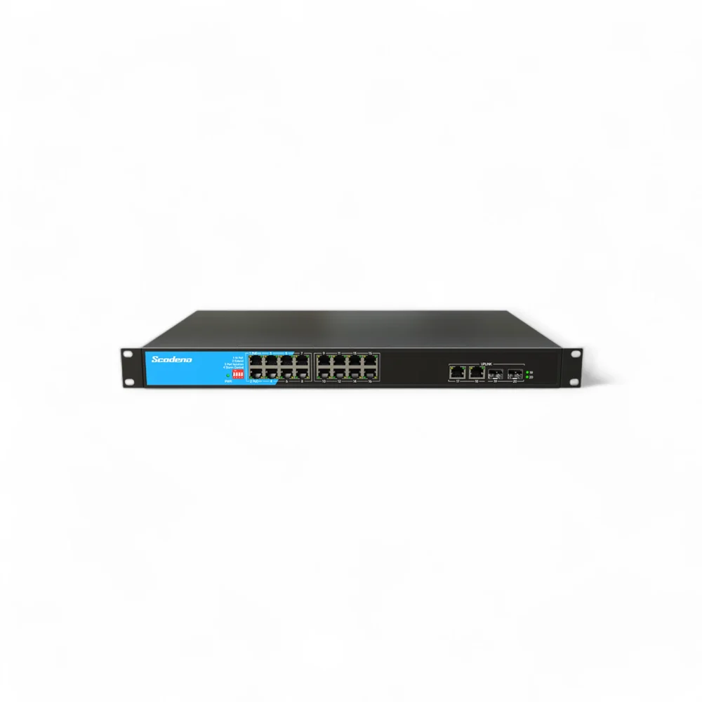 Scodeno Switch 20 port, Gigabit, PoE, Management Support, Layer 2 switch, P/N S200-20GP-B2S2-ACR - Ảnh 1