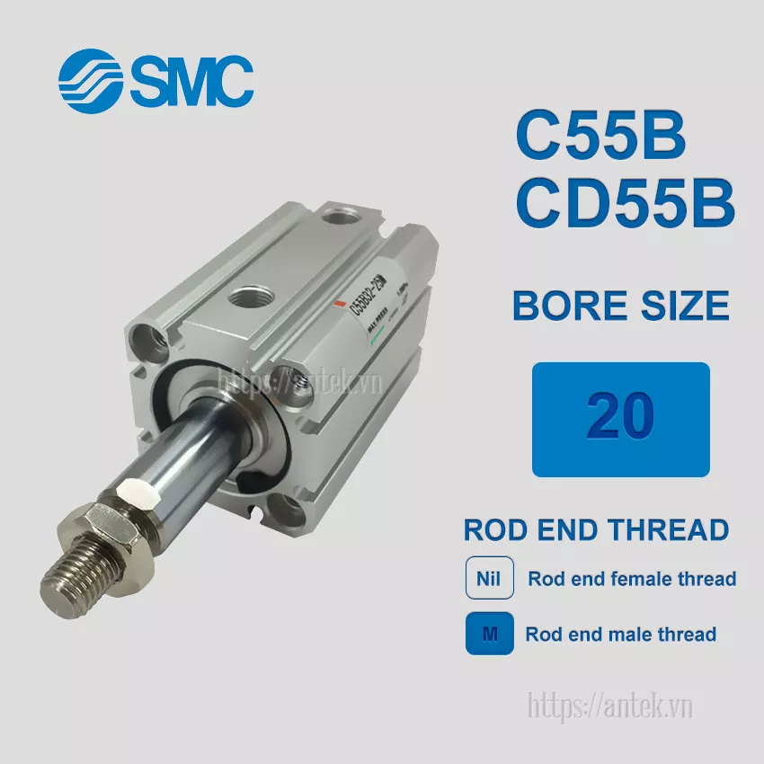 Xi lanh SMC C55B20-100M